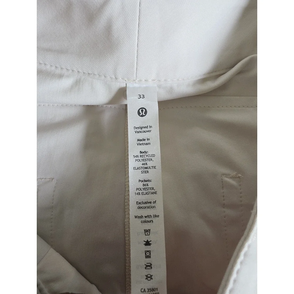 Lululemon City Sleek Athleisure Wide Leg Casual Pant Womens Sz 33 Beige